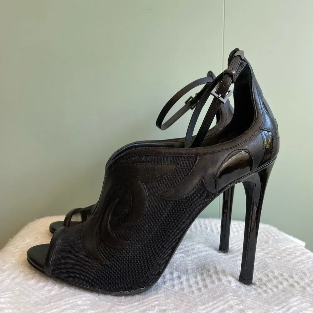 B Brian Atwood Black Booties Sz 7.5 - Picture 4 of 12